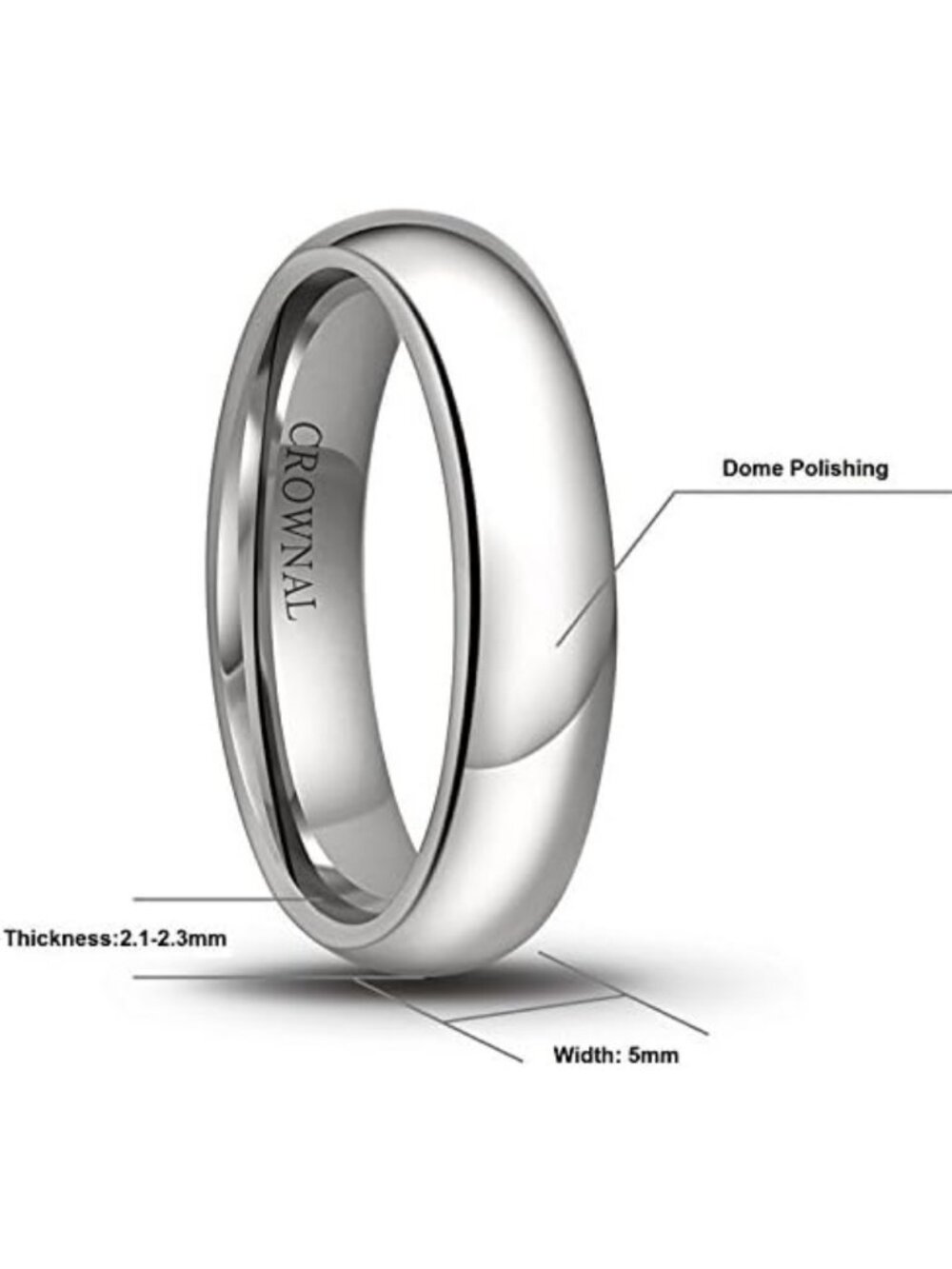 Comfort Fit Tungsten Wedding Band Ring for Men & Women - 1mm to 8mm, Gold & Rose - Picture 3 of 6